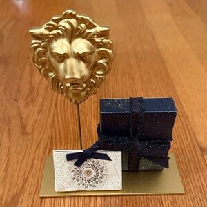 CHANEL Gold Lion Head Decor Stand